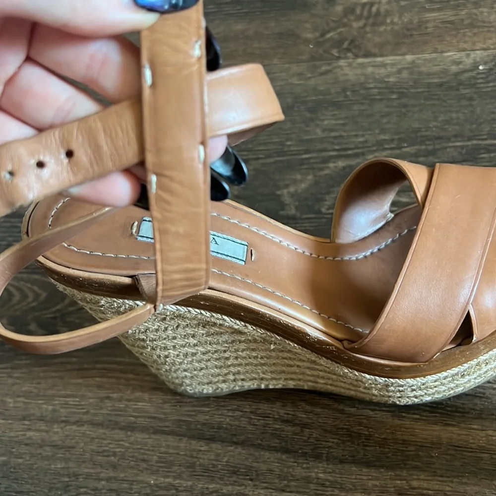 Prada Tan Wedges